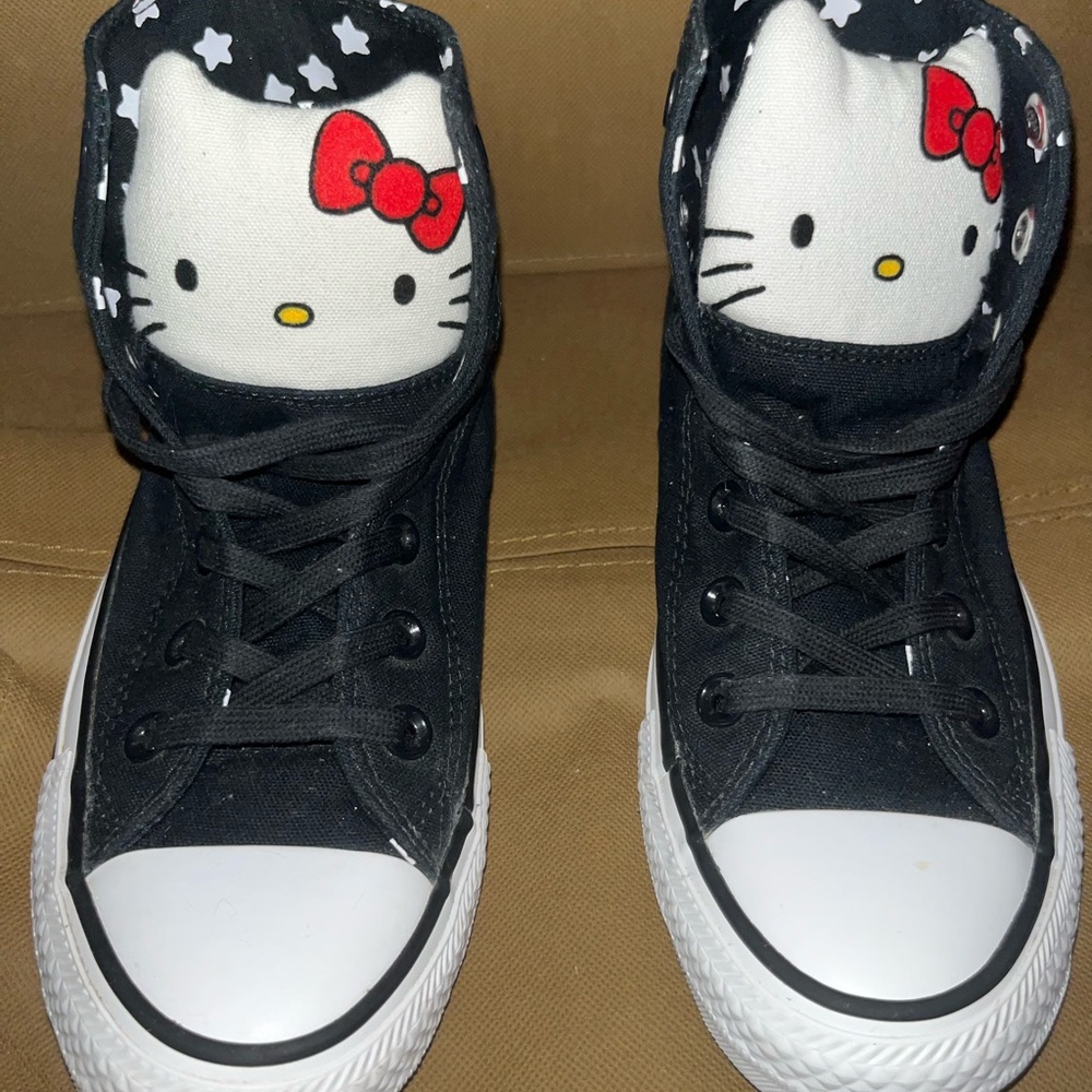 New Converse Black and White Hello Kitty High-Tops